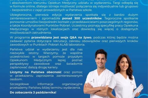 Wirtualne Targi Pracy dla przyszłych i obecnych Opiekunów Medycznych!